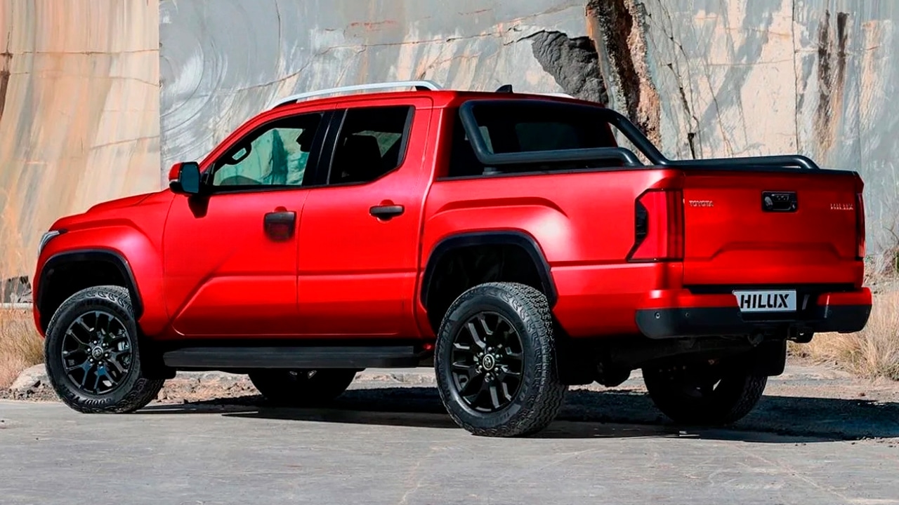 Toyota Hilux 2025 render por detrás