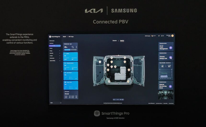 Kia y Samsung colaboran para integrar SmartThings Pro en sus vehículos PBV