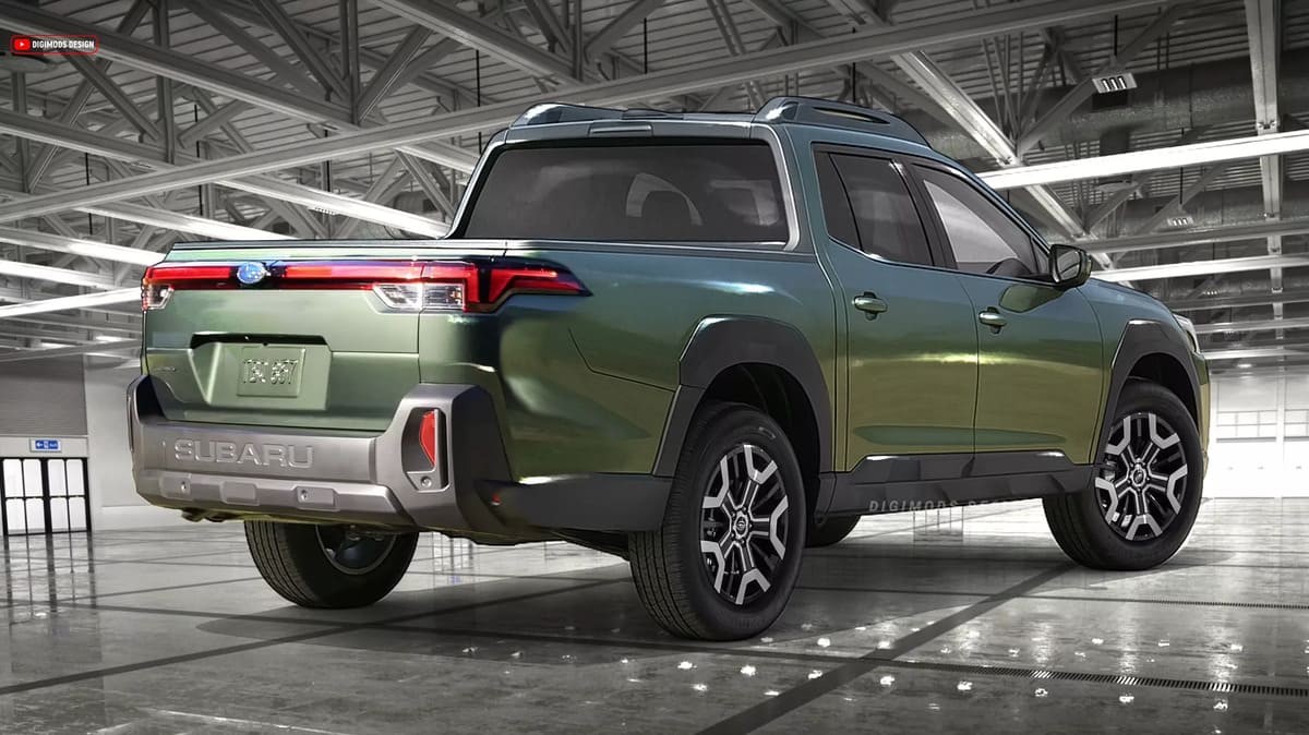 ¿El nuevo Subaru Outback 2026 se ve mejor como pickup Baja que como SUV? 3 Subaru Baja 2026 por detras