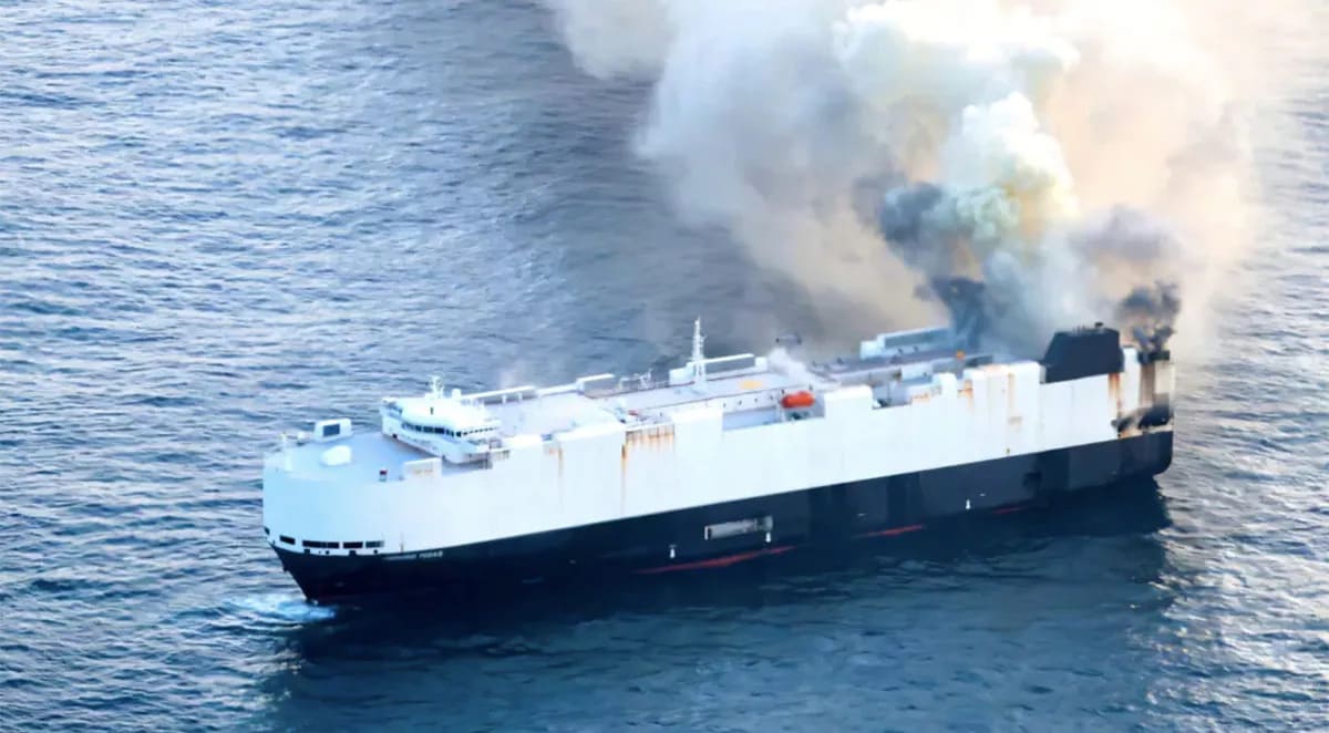 Incendio del Morning Midas: 3.000 Autos ardiendo en el Mar la amenaza oculta del transporte de autos eléctricos 3 Morning Midas en llamas