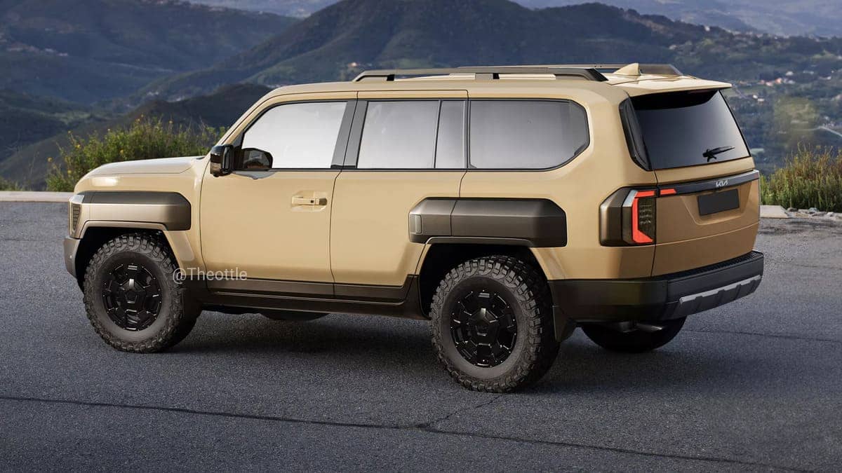 Kia se Prepara para Desafiar al Toyota Prado con el Tasman SUV 3 Tasman SUV por detrás